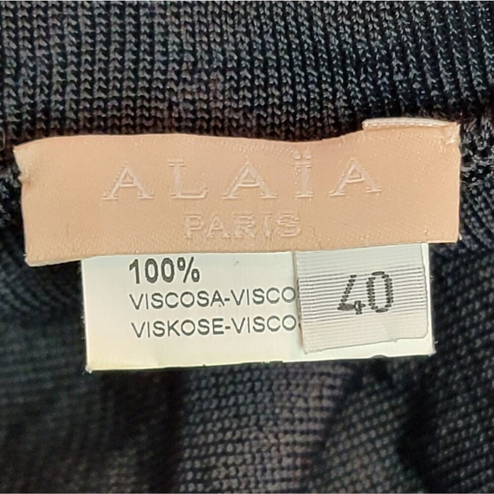VINTAGE Alaรฏa Alaia Paris Black Fit and Flare Knit Dress, Sz 40FR / US 8 - Picture 12 of 16